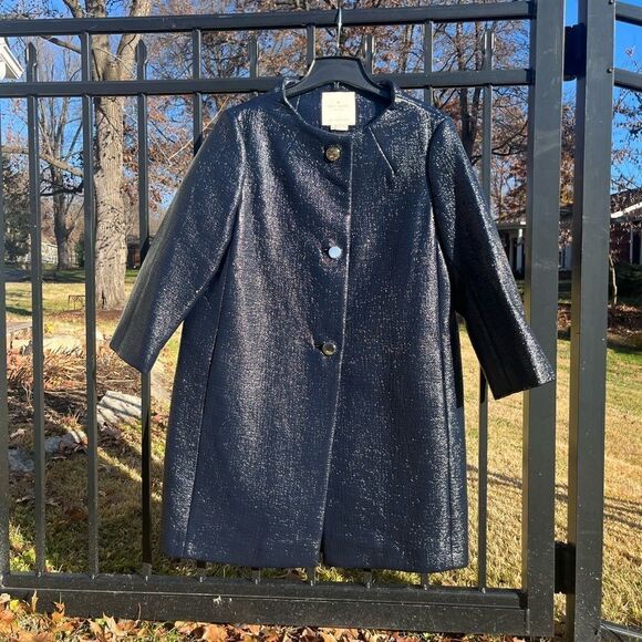 Kate Spade Erika Lacquered Tweed Coat - Picture 11 of 14
